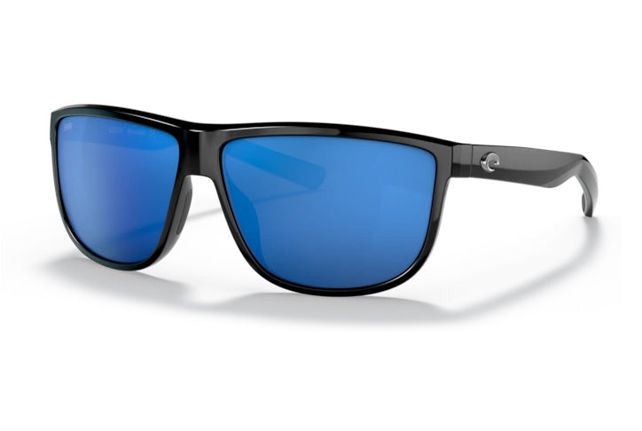 Costa Rincondo Shiny Black Frame Blue Mirror 580g Glass Lens Performance Polarised Sunglasses