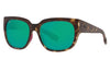 Costa Waterwoman Shadow Tortoise Frame Polarised Sunglasses - Green Mirror 580G
