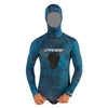 Cressi Hunter Blue Camo Lycra Spear Dive Top with Hood