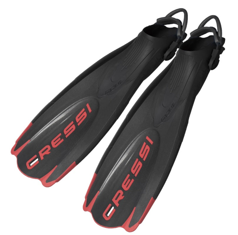 Cressi Maui Dive Centre Adjustable Open Heel Snorkeling Fins Black Red