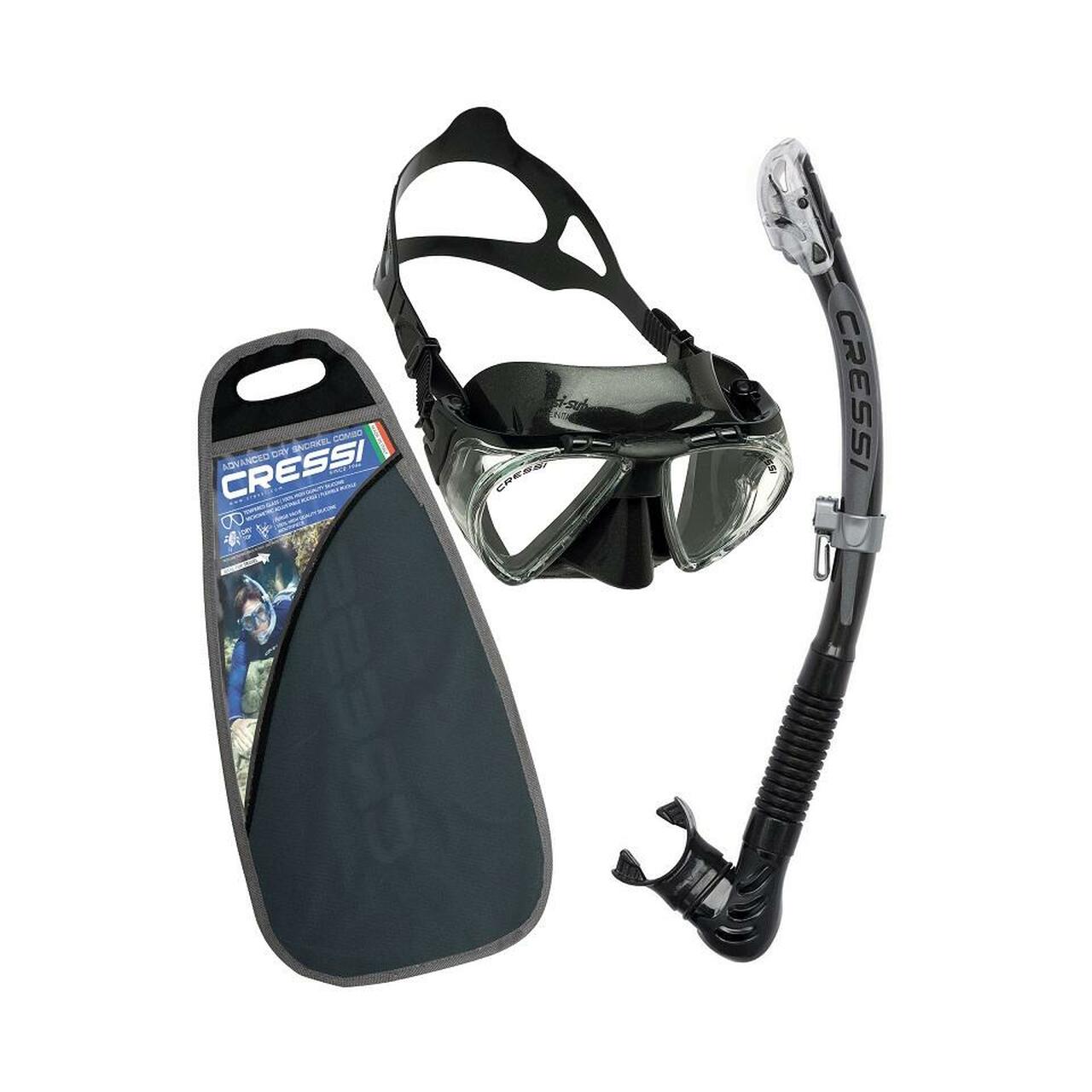 Cressi Penta Alpha Ultra Mask and Snorkel Combo - Black
