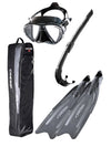 Cressi Gara Professional Complete Mask and Snorkel Fin Set with Bag
