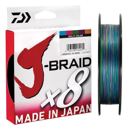 Daiwa J Braid X8 Braided Fishing Line Multi Colour 500m