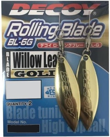 2 Pack of Silver Decoy Rolling Blades - BL-6G Willow Leaf Lure