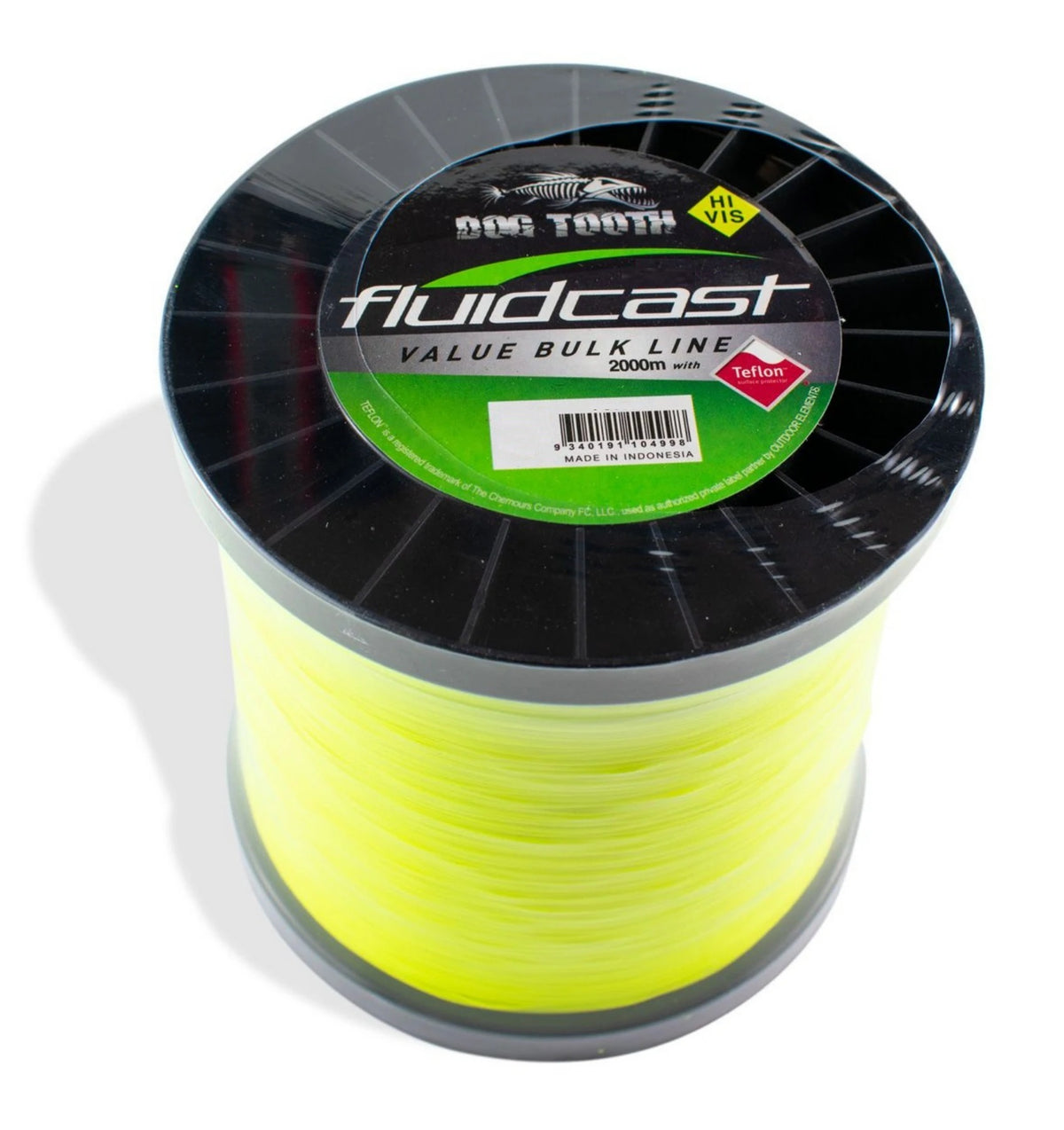Dog Tooth FC012 Fluidcast X4 Hi Vis Green Braid Bulk Value Spool - 2000m