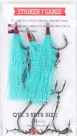 Elkat HD Striker 7 Flasher Pre Ganged Dressed Gang Hook Sets