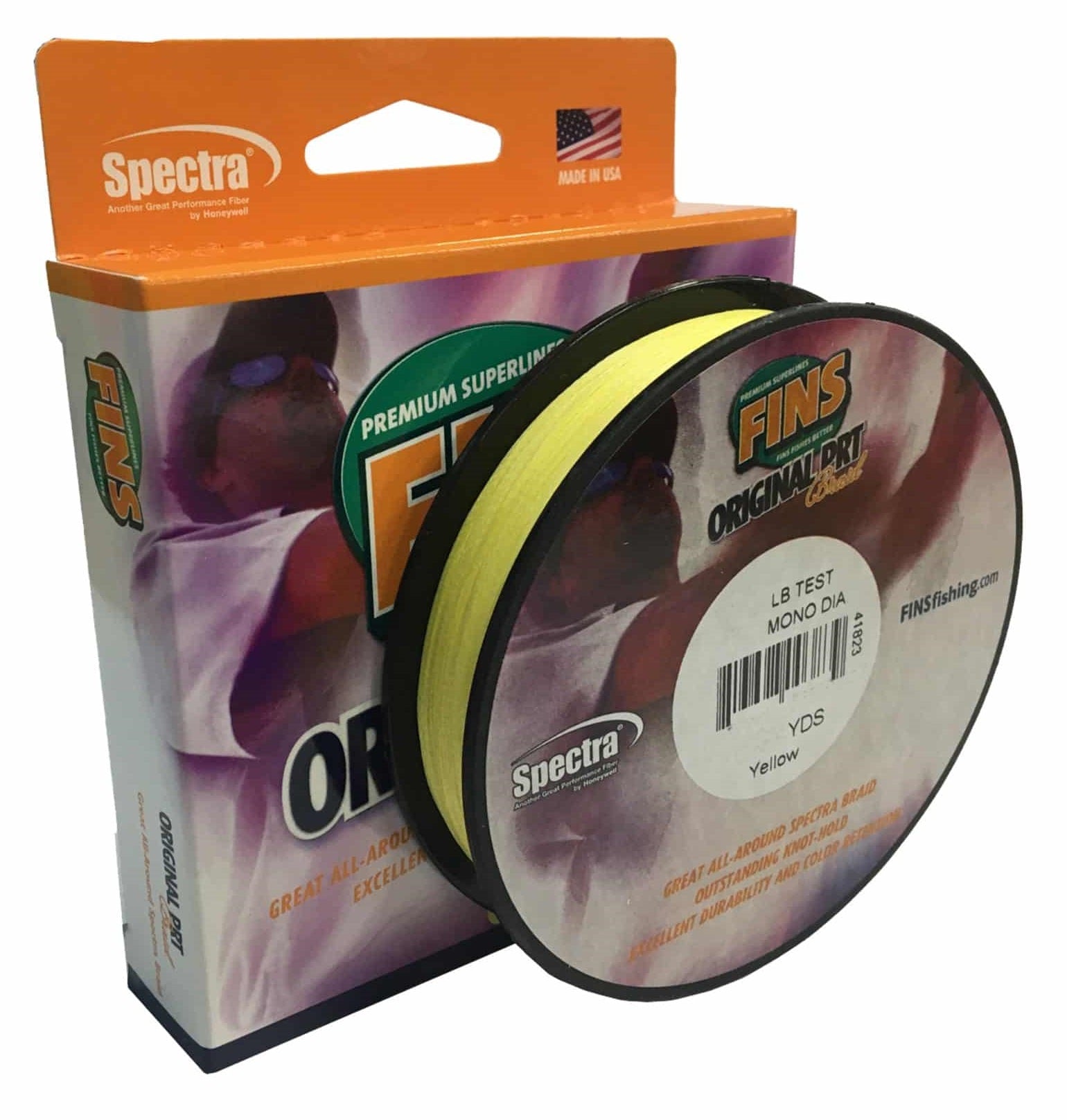 Fins Original PRT Spectra Superline Braid Fishing Line Yellow - 300yd