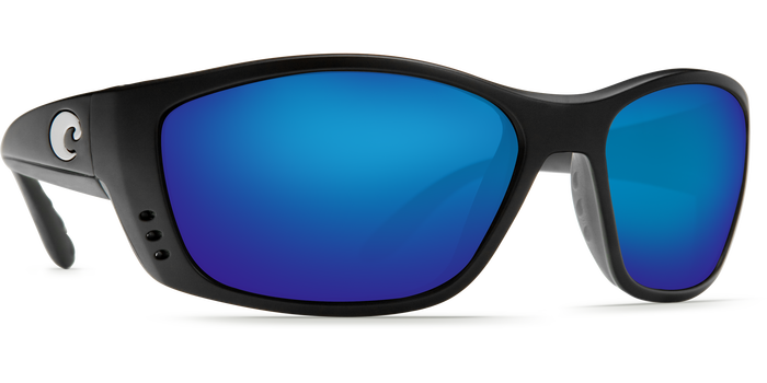 Costa Del Mar Fisch Matte Black Frame Polarised Sunglasses - Blue Mirror Lense 400G
