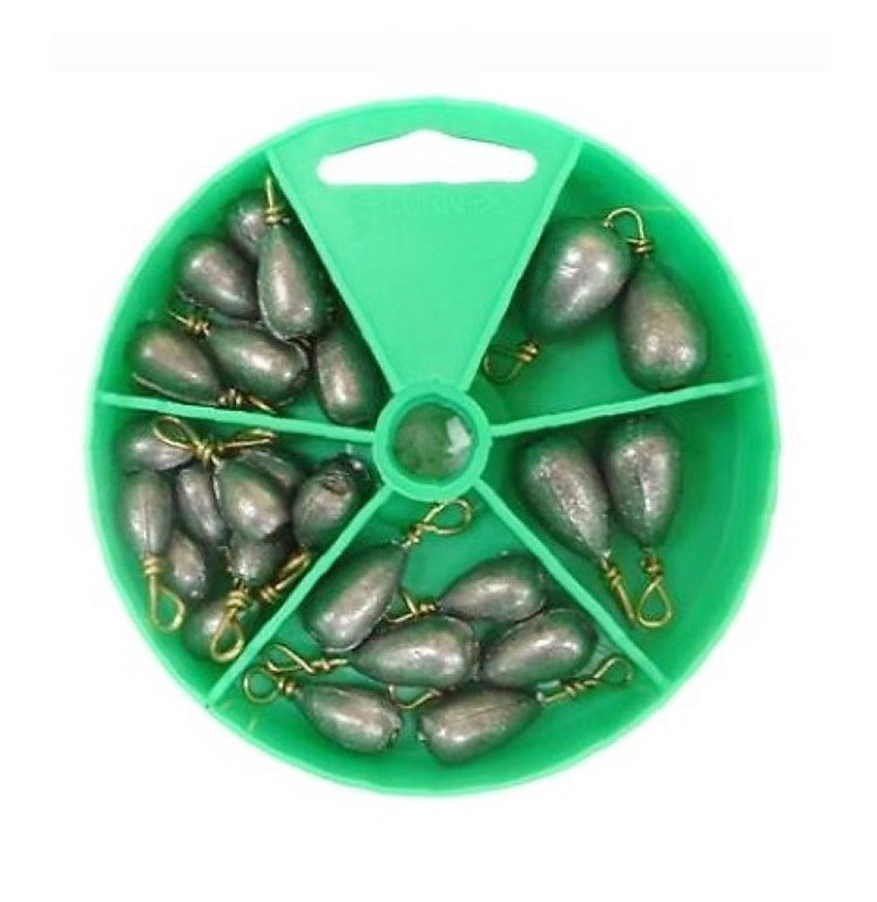 Gillies 28BASS Bulk Value Dial Pack Bass Casting Sinker with Loop Assorted