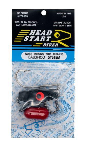 Head Start Ballyhoo Gar Chain Diver Chin Guard Trolling Rig