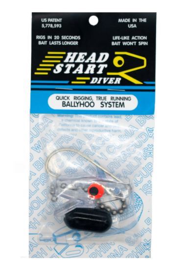 Head Start Ballyhoo Gar Chain Diver Chin Guard Trolling Rig