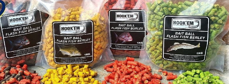 Hookem Ultra Baitball Flash Burley Berley 1kg - Green