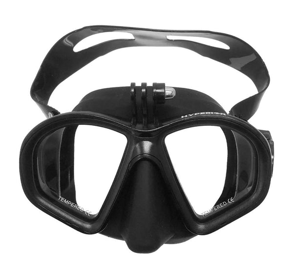 Hyperion Mako Black Dive-Snorkel Mask with GoPro Mount | Davo's Tackle ...