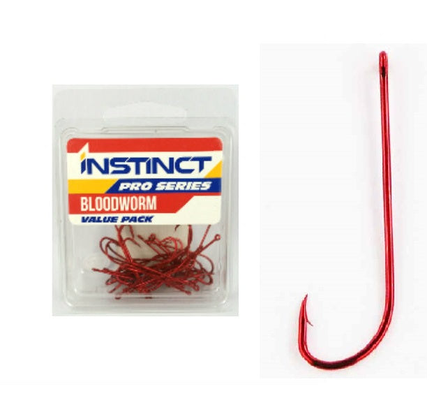Instinct Pro Series Long Shank Bloodworm Hook Value Pack