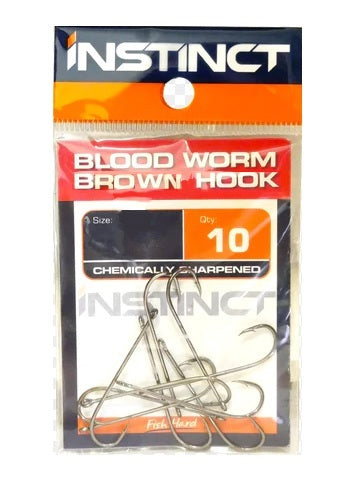 Instinct IN020 Brown Long Shank Bloodworm Hook