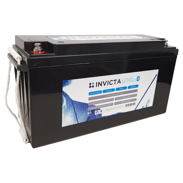 Invicta 100AH 24V Volt Blueooth Ultra Power Lithium Battery - 111180