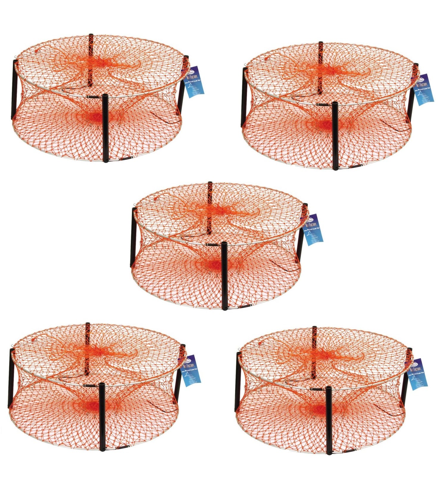 Jarvis Walker Round Orange Heavy Duty Crab Pot - 5 Pack