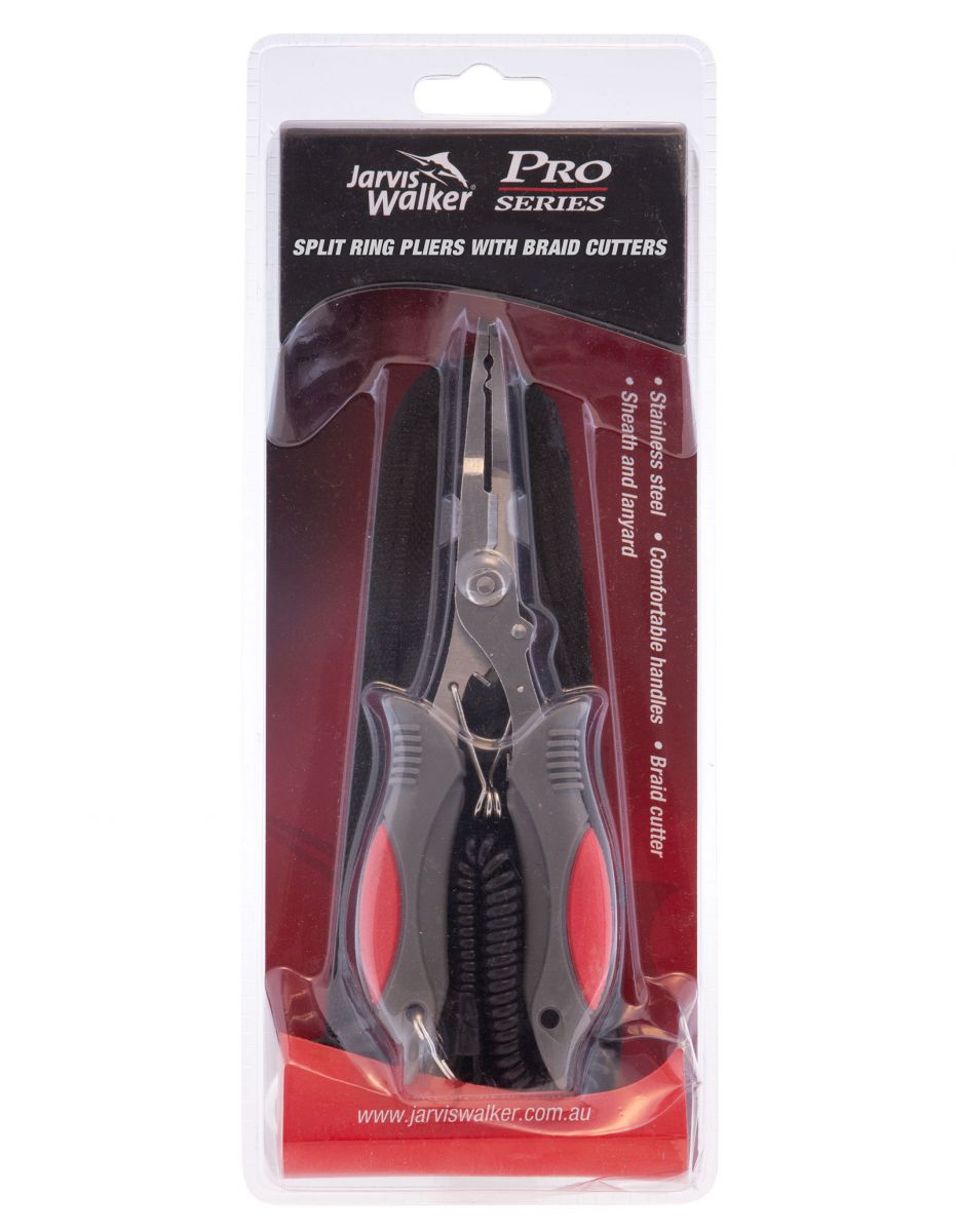 Jarvis Walker Pro Series Stainless Steel Split Ring Pliers with Braid Cutter - 42182
