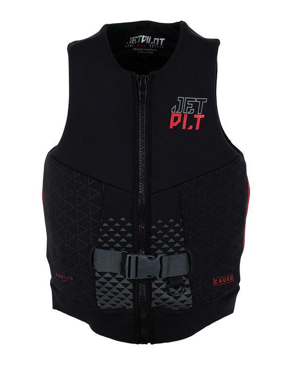 Jetpilot Cause Front Entry Level 50S PWC NEO Neoprene Mens Life Jacket PFD Vest - Black Red