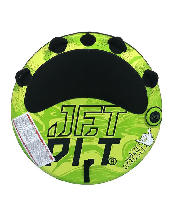 Jetpilot Gripper 2-Person Round Towable Biscuit Inflatable Watercraft - Green Yellow