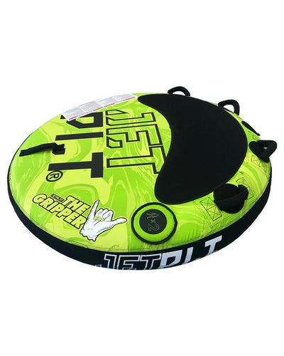 Jetpilot Gripper 2-Person Round Towable Biscuit Inflatable Watercraft - Green Yellow