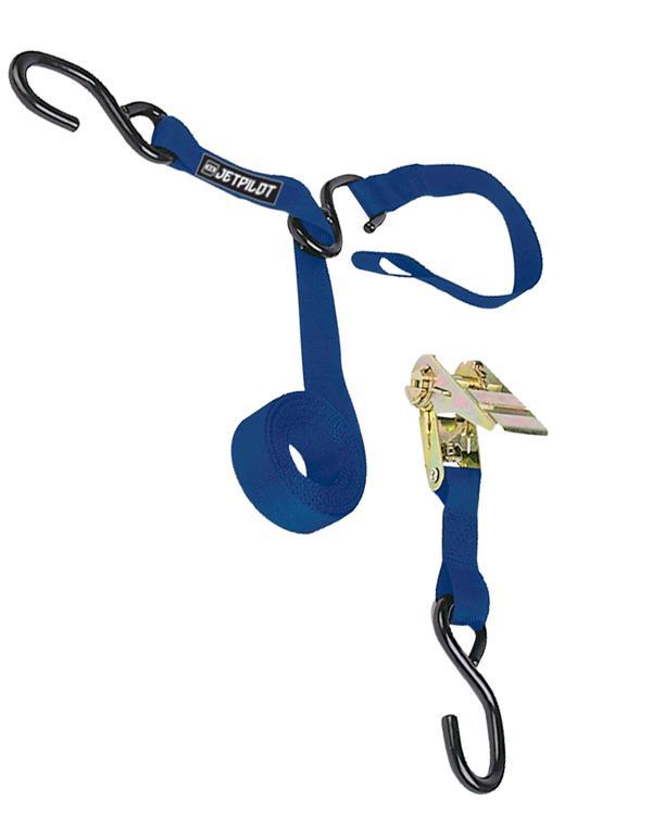 Jetpilot PWC Jet Ski Triple Hook Ratchet Tie Down - Blue