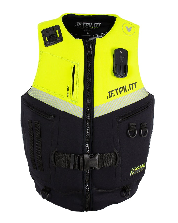 Jetpilot Venture Mens Neo Neoprene Life Jacket PFD Vest Black Yellow