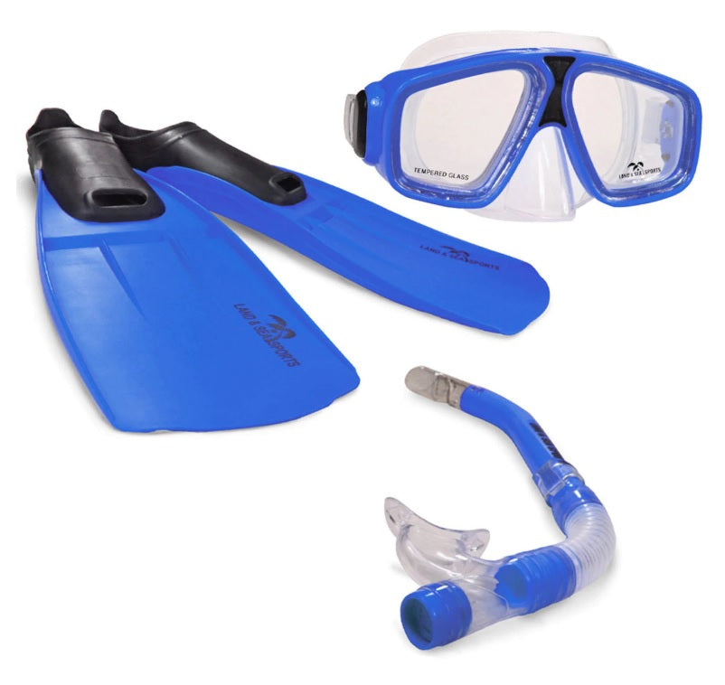 Land and Sea Adventurer Silicone MSF Mask Snorkel Fin Set