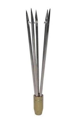 Land and Sea Brass 5 Barb Female Hand Spear Head