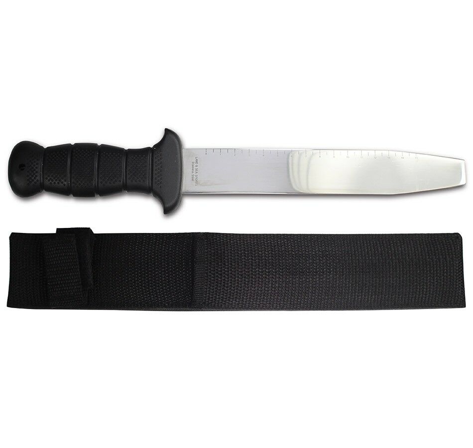 Land and Sea Square Edge Abalone Knife with Sheath