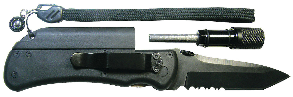 Land and Sea Spark Stone Knife and Torch Survival Tool