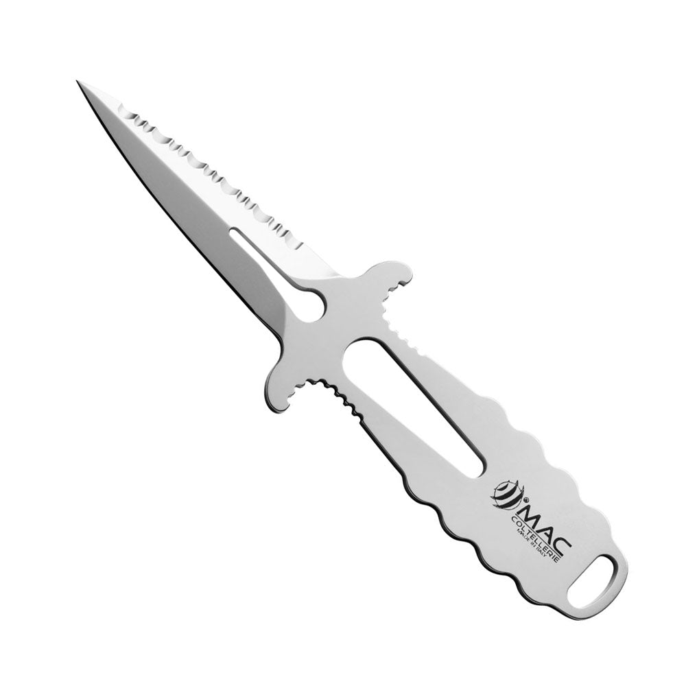 Mac Coltellerie Apnea 9 Dive and Spear Knife Silver with Rubber Strap - MAC30