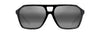 Maui Jim 880-02 Wedges Black Gloss Frame Crystal Natural Grey Glass Lens Sunglasses