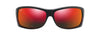 Maui Jim Equator Matte Black with Red Interior Hawaii Lava Polarised Glass Lens Performance Sunglasses - RM848-04