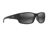 Maui Jim Local Kine Shiny Black-Grey-Maroon Frame Neutral Grey Glass Lens Polarised Performance Sunglasses