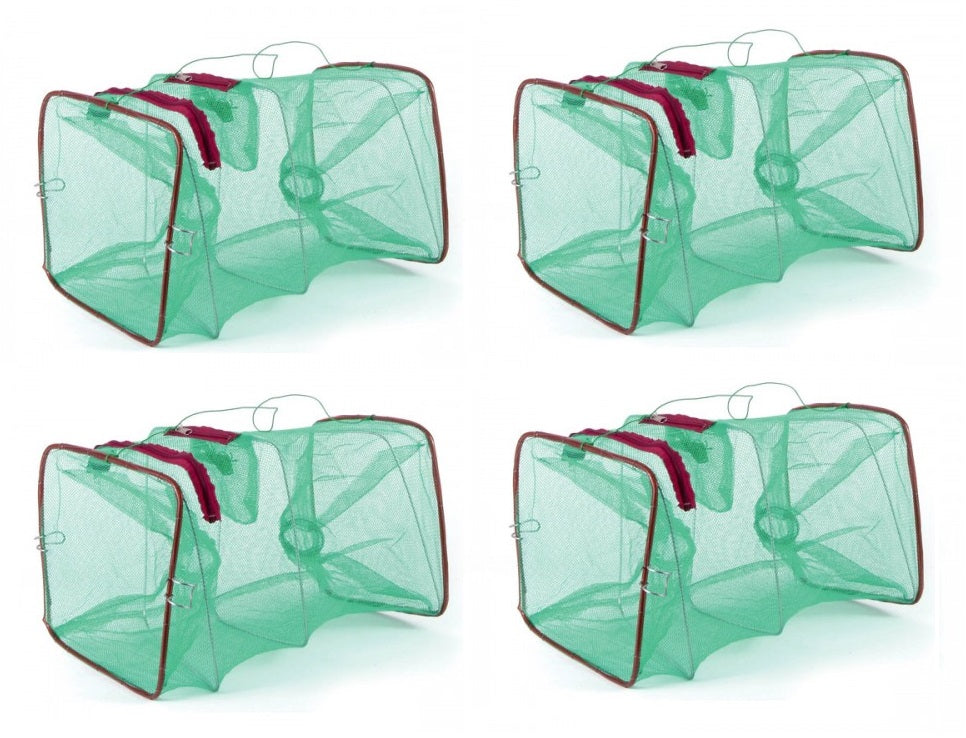 Net Factory Collapsible Bait Shrimp Trap with 2 inch rings - Bulk Value 4 Pack