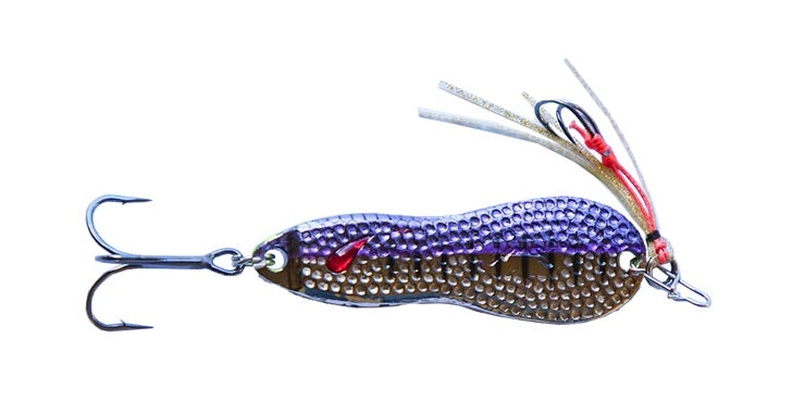 Nories Metal Wasaby Hammered Bass Spoon Lure With Assist Hooks