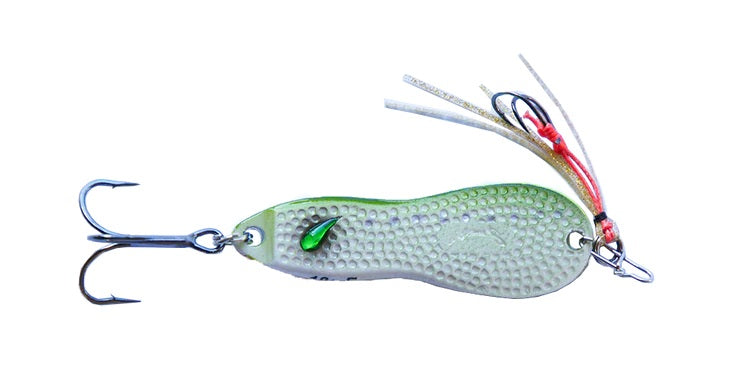 Nories Metal Wasaby Hammered Bass Spoon Lure With Assist Hooks
