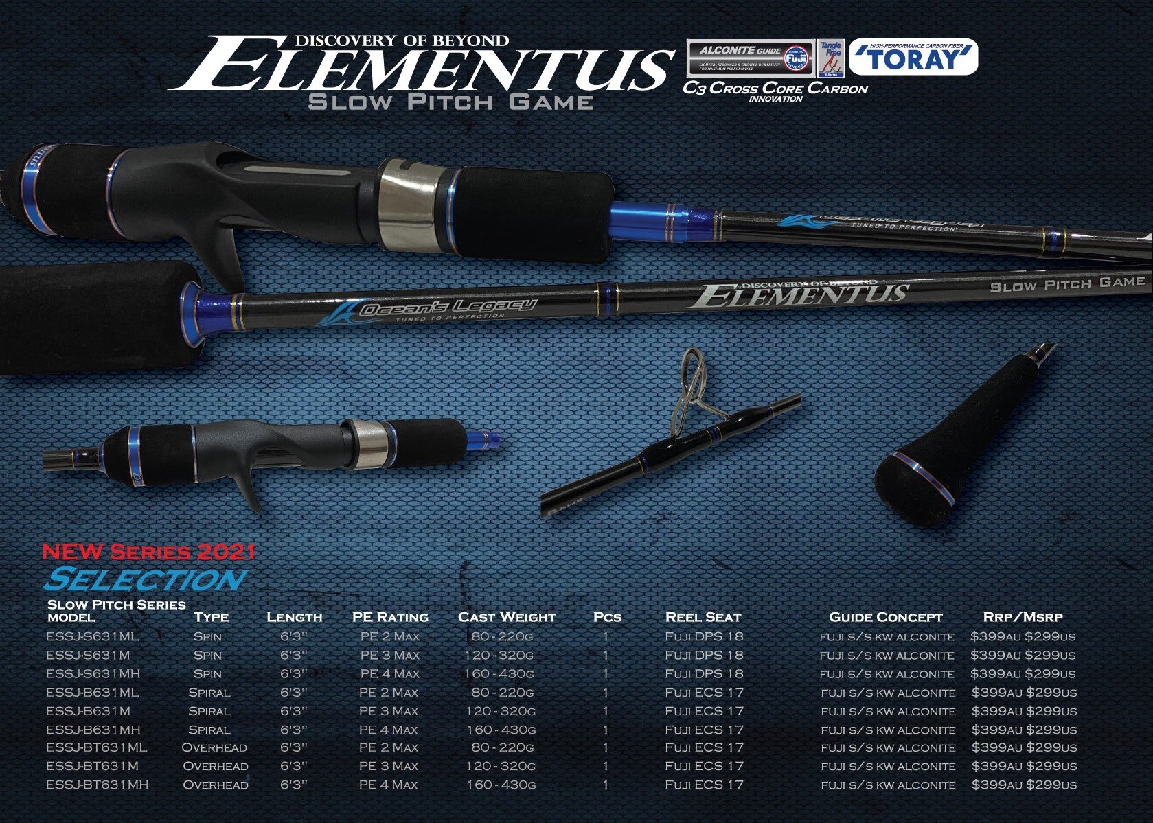 Oceans Legacy Elementus Slow Jigging Traditional Guides Overhead Rod