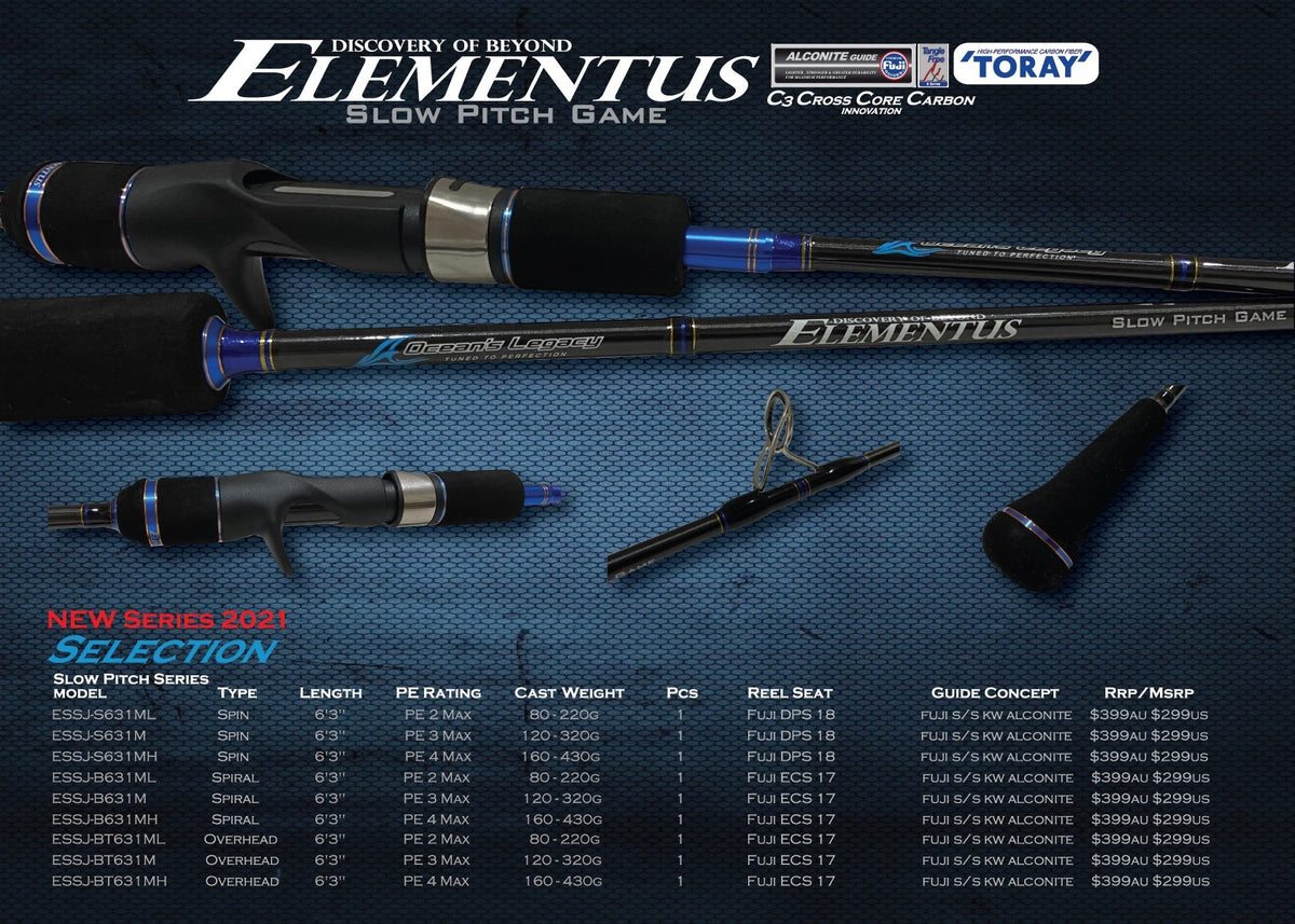 Oceans Legacy Elementus Slow Jigging Spin Rod