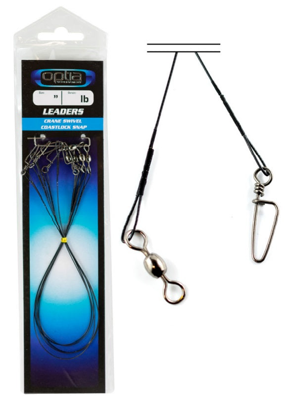 Optia OP083 Coated Wire Pre Made Trace Crane Swivel With Coastlock Snap - 18 Inch