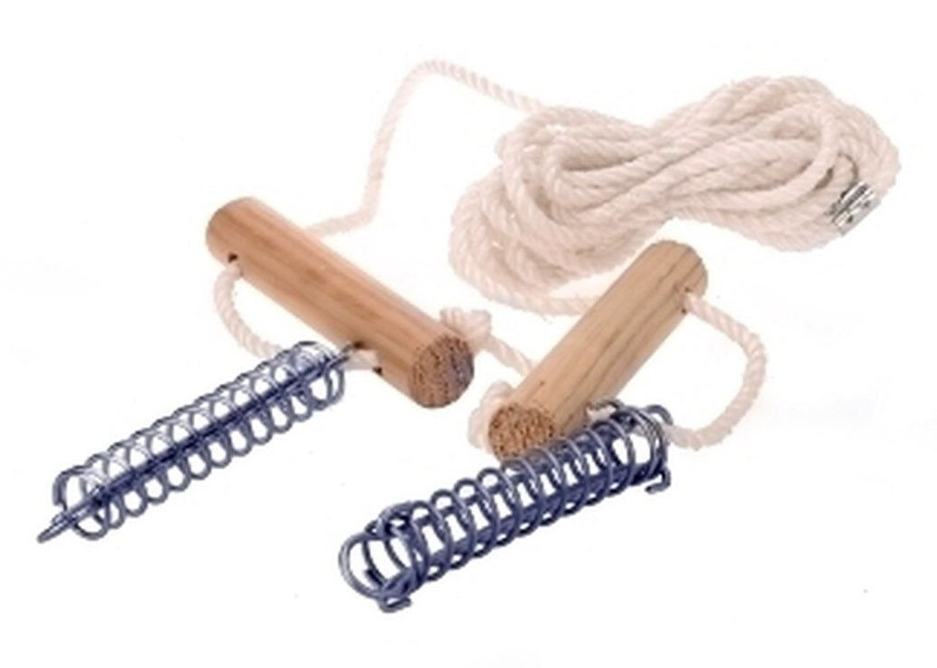 Oztrail Double Guy Rope 7.0m Set 7mm With Wooden Runner & Trace Spring - PRA-GRW70-A