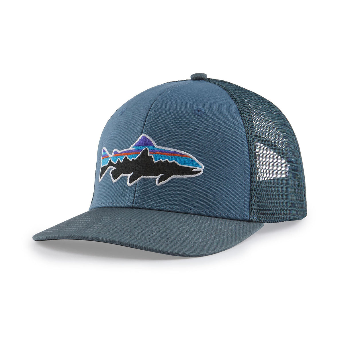 Patagonia 38288-PGBE Fitz Roy Trout Trucker Hat - Pigeon Blue