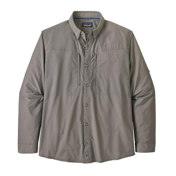 Patagonia Mens Long Sleeve Chambray Sun Stretch Shirt - Hex Grey