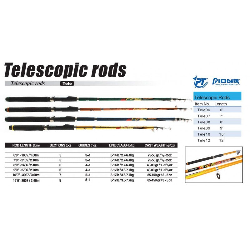 Pioneer Telescopic Travel Fishing Rod