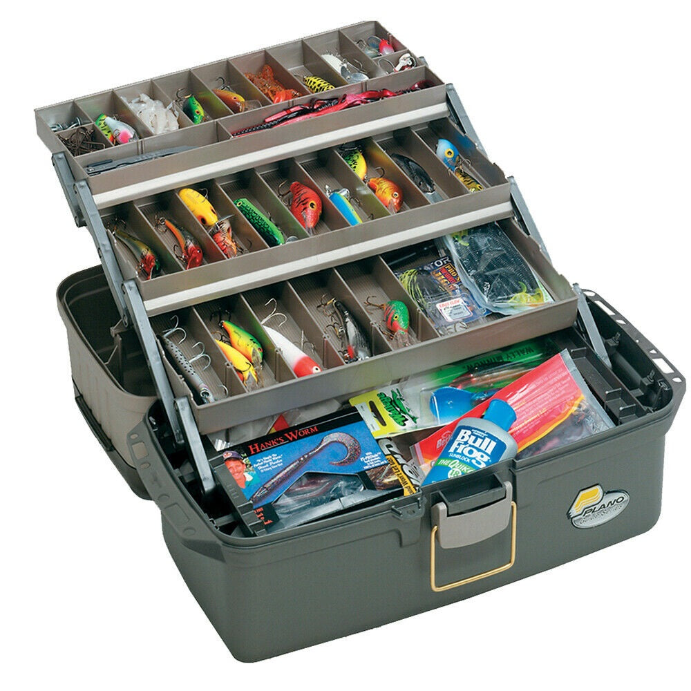 Plano 1561100 613403 3-Tray Top Access Tackle Storage Box - Gray
