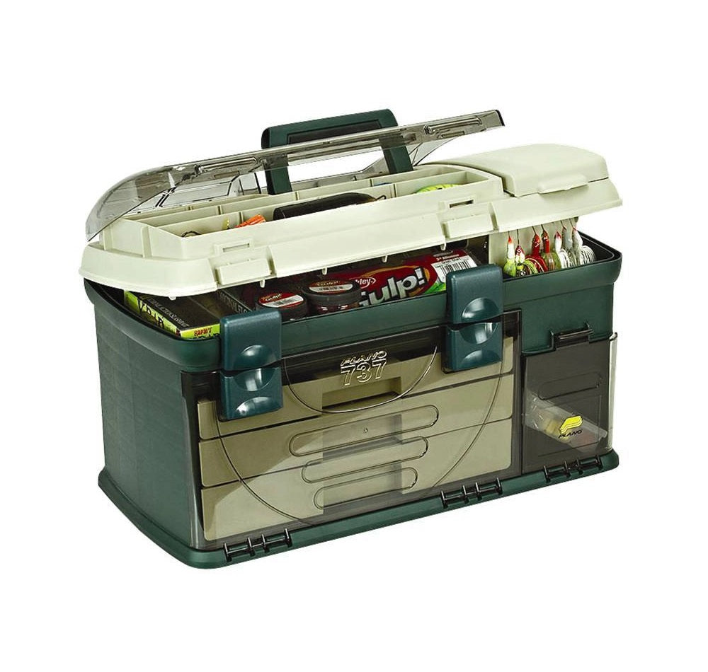 Plano 1561106 737002 3-Drawer System Tackle Storage Box - Green