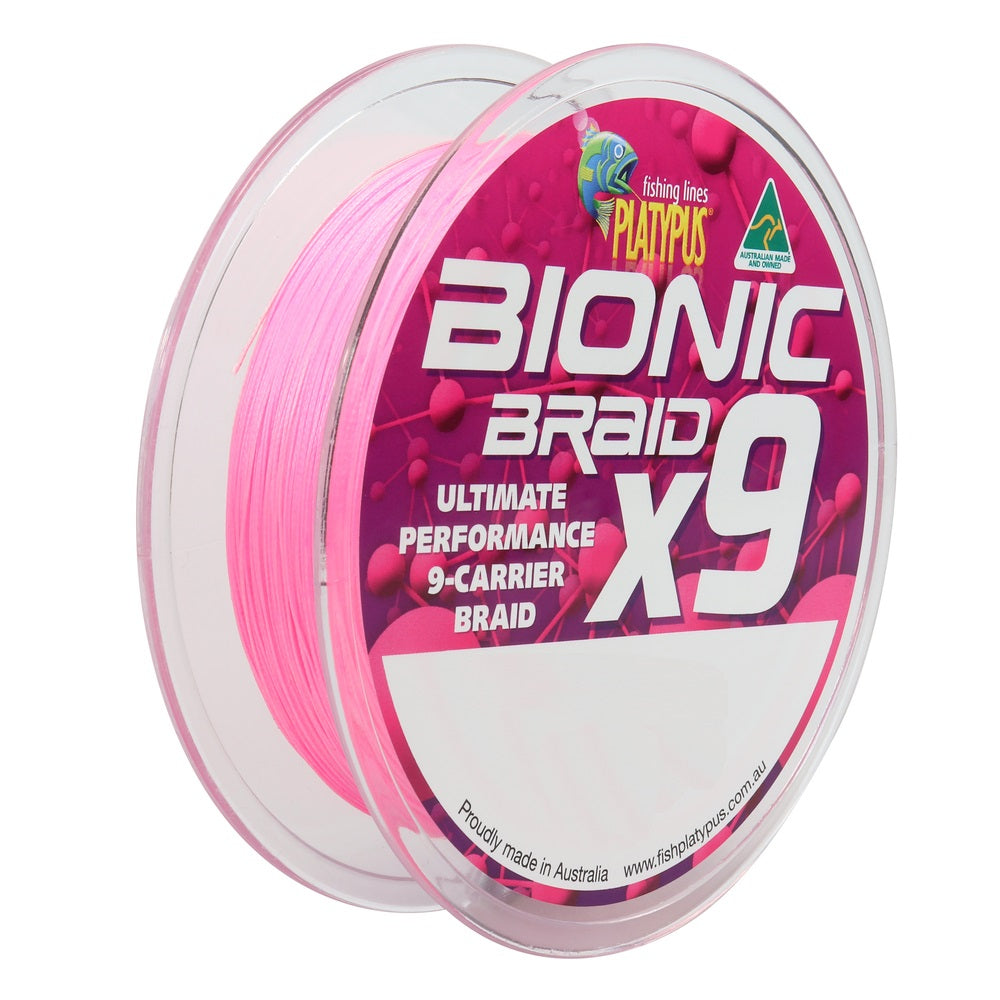 Platypus X9 Bionic Braided Pink Fishing Line - 300m
