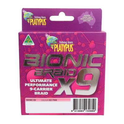 Platypus X9 Bionic Braided Pink Fishing Line - 150m