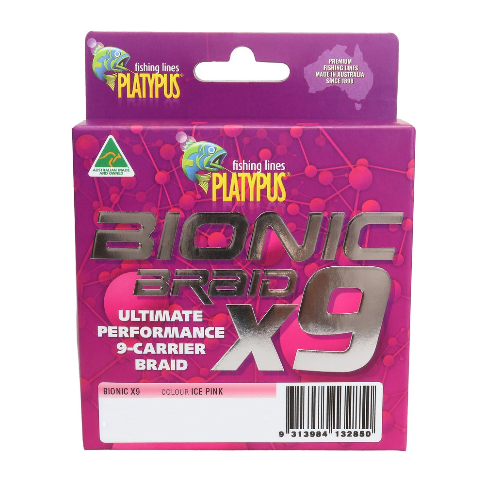 Platypus X9 Bionic Braided Pink Fishing Line - 300m